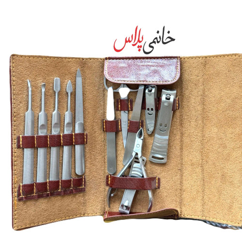 ست مانیکور 12 تیکه دکمه دار تیتانیومی